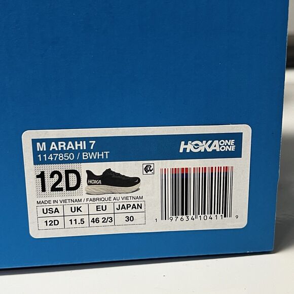 Hoka One One Men’s Size 12D Black/White Running Low Top Sneakers  athletic Shoes main image 10
